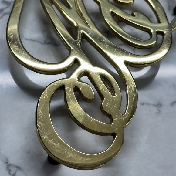 Vintage 1986 James‎ Monroe Ash Lawn Highland Solid Brass Cypher Trivet - Picture 8 of 10
